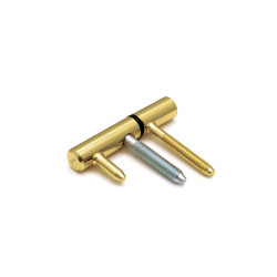 Inboorpaumelle staal vermessingd 14 mm houten kozijn