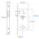 PLATTE BAR HENDEL HANDGREPEN, TOETSENBORD &BINNENUNIT, 60X72MM ESCAPE