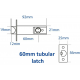 THUMBTURN, RUG NAAR RUG TOETSENBORDEN & 60MM VERGRENDELING