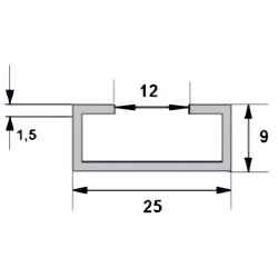 FAAC ALU 2509 L2,5 PROFIEL FAAC ALU 2509 L2,5 PROFIEL