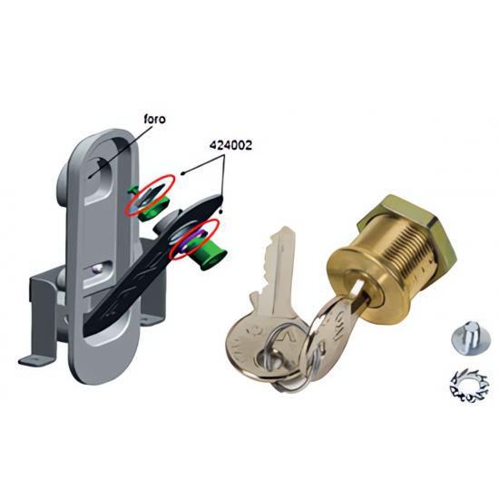 KIT ONTGRENDELING +SLEUTEL C720/721 FAAC